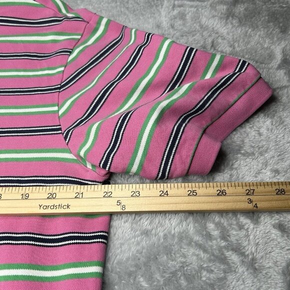 Polo Golf Ralph Lauren Shirt Mens Extra Large Pink Green Stripe Golf Preppy XL - Picture 10 of 13